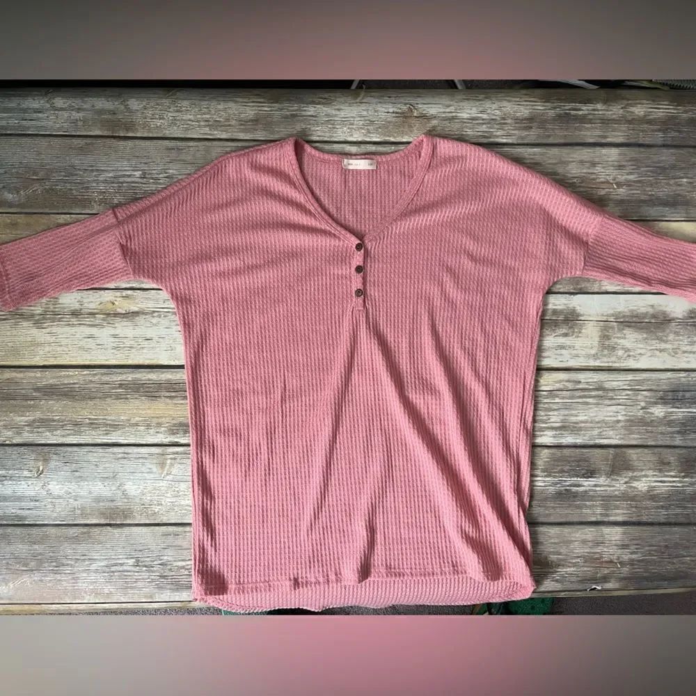 Blush Pink waffle knit top